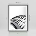 Plakat w ramie 50x70 - Dynamiczne Kształty - architektura, obłe kształty - rama czarna