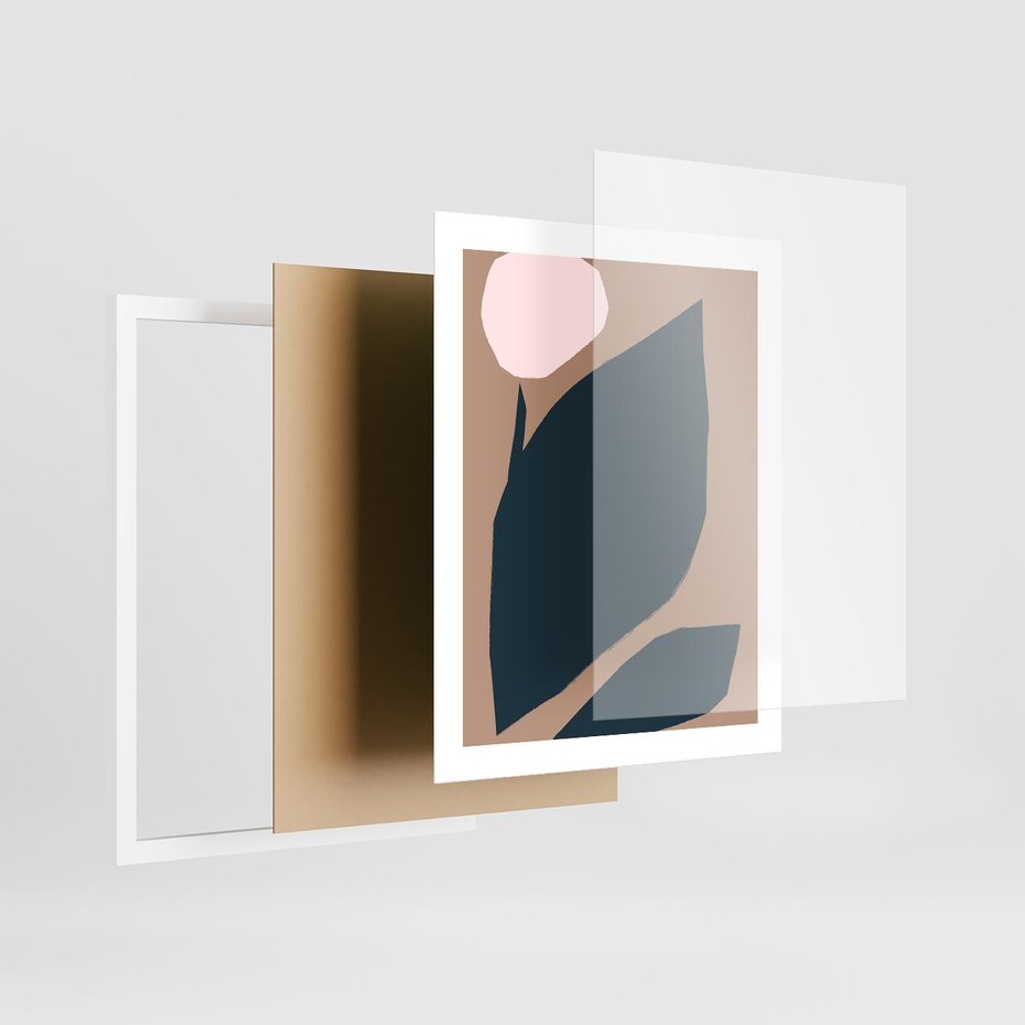 Plakat w ramie 40x50 - Rozkwitająca Wolność Boho - abstrakcyjny obraz, plakat - rama biała