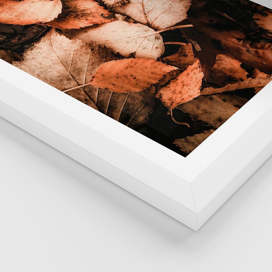 Plakat w ramie 30x40 - Jesienna Paleta - liście, jesień - rama biała