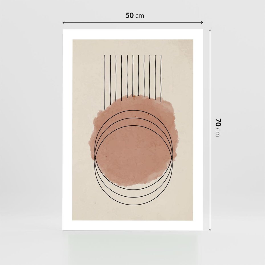 Plakat bez ramy 50x70 - Migotliwe Kontury - akwarelowa plama, geometryczne szkicowane kształty