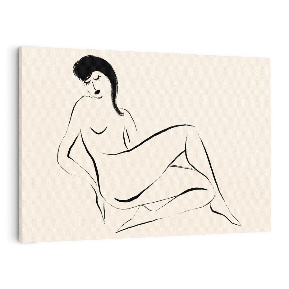 Obraz na płótnie 100x70 - Piękno w Minimalizmie - abstrakcyjny rysunek, minimalistyczna kreska