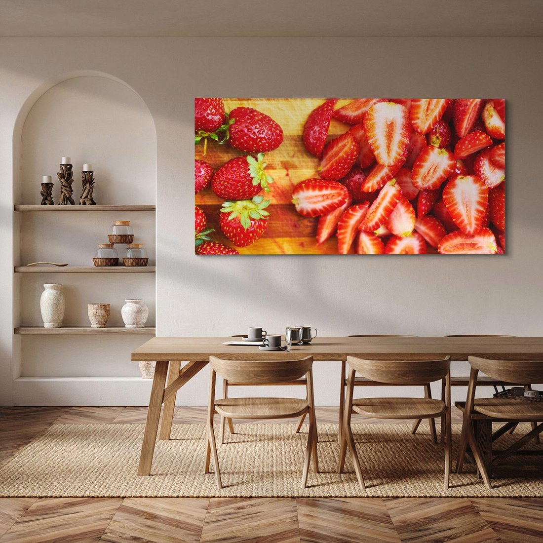 Obraz na płótnie 120x60 - Truskawki - Smak Lata w Owocowym Ogrodzie - truskawki, owoce