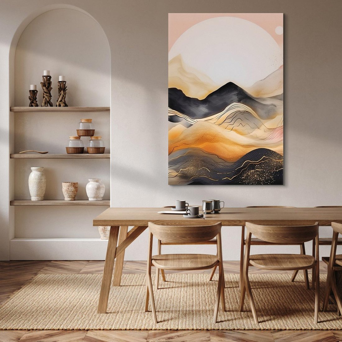 Obraz na płótnie 80x120 - Grafika Zachodu - nowoczesna grafika, odcienie pastelowe