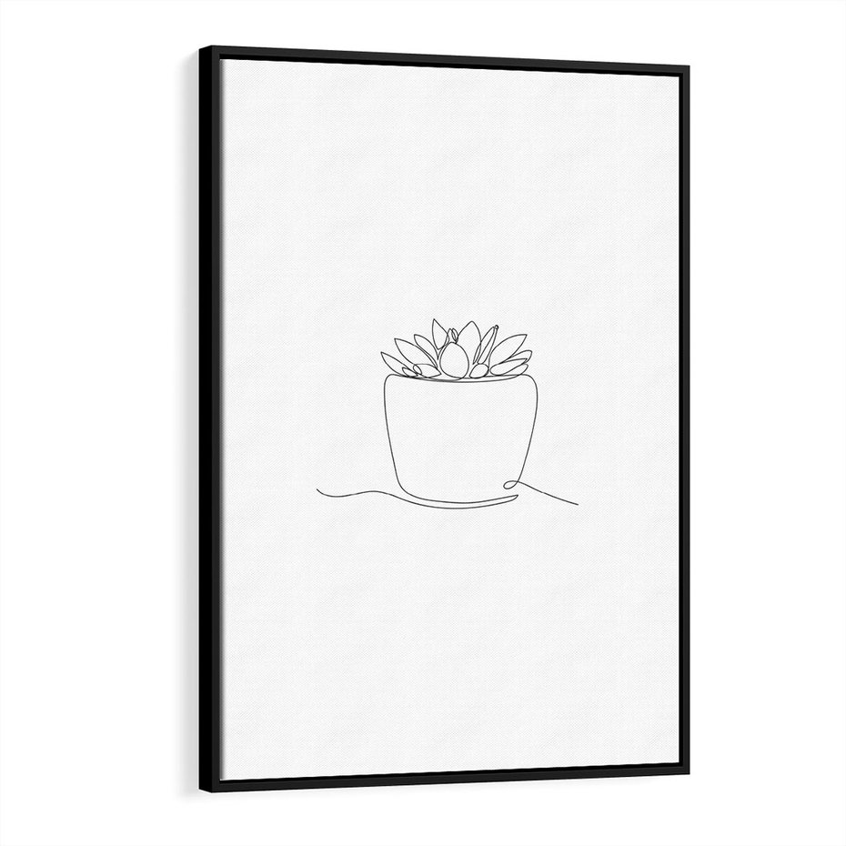 Obraz w ramie 50x70 - Rozkwitające Echa - szkic, minimalizm - rama czarna