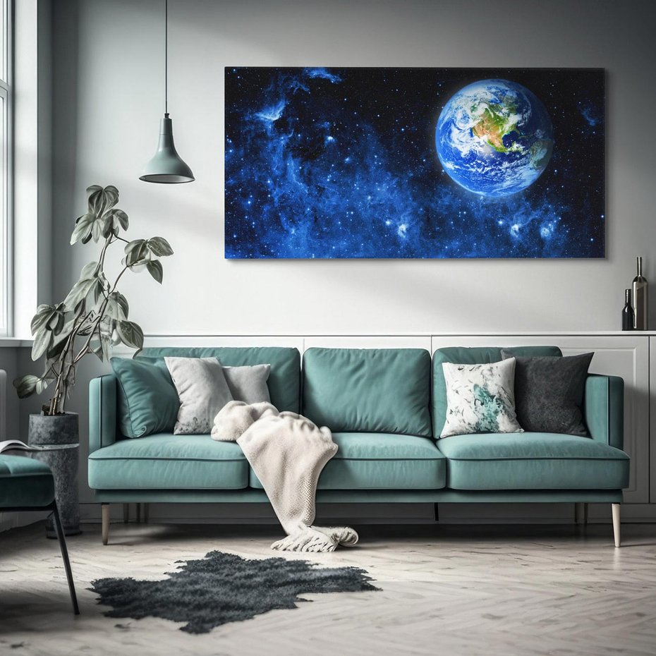 Obraz na płótnie 140x70 - Magia kosmicznej nocy - gwiazdy, kosmos