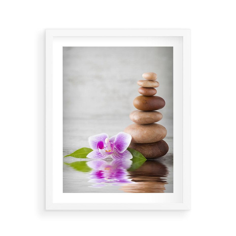 Plakat w ramie 40x50 - Spa japońskie: sztuka relaksu - spa, japońskie - rama biała