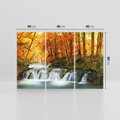 Obraz na płótnie 120x80 - Jesienny wodospad w lesie - jesień, wodospad