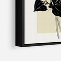 Obraz w ramie 50x50 - Ekspresja w szkicowanych kształtach - kwiaty, typografia - rama czarna