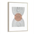 Obraz w ramie 70x100 - Przenikające Widzenia - półkola, koło - rama drewno