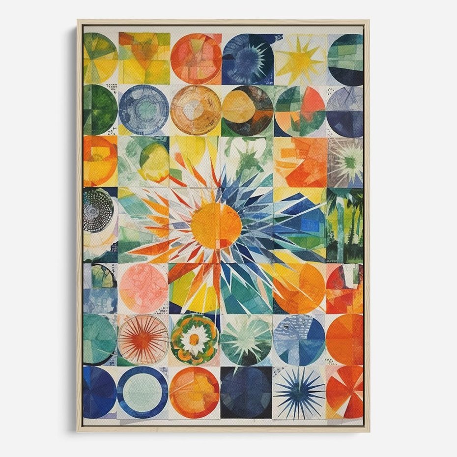 Obraz w ramie 50x70 - Rozkwitające Wzory Abstrakcji - abstrakcyjny obraz, mnogość kolorów - rama drewno