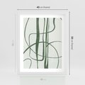 Plakat w ramie 40x50 - Zielony Spokój - zielona abstrakcja, spokojny plakat - rama biała