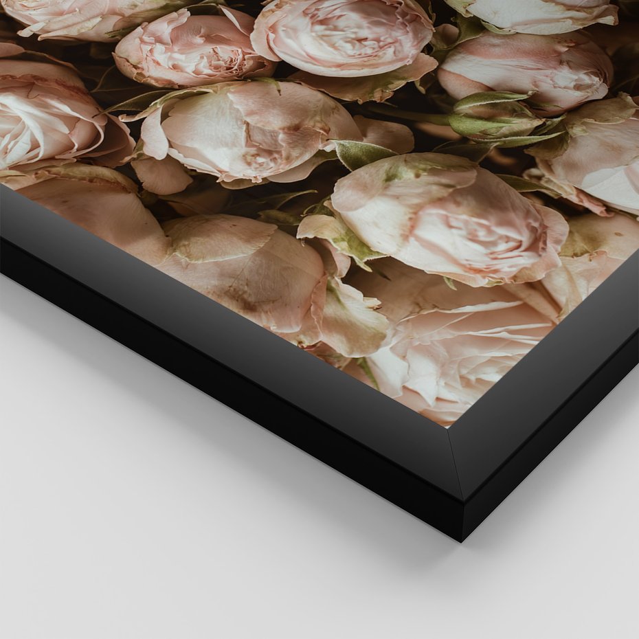 Zestaw obrazy w ramie 30x40 galeria - Kwiaty, wino, pościel, kobiece - rama czarna