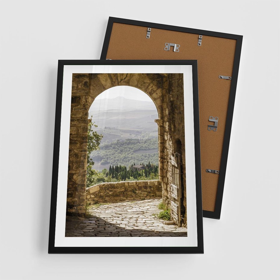 Plakat w ramie 50x70 - Słoneczne Piękno Włoch i Prowansji - Włochy, Prowansja - rama czarna