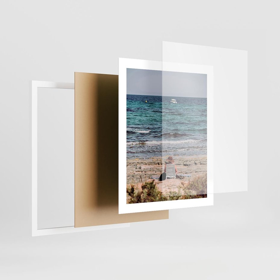 Plakat w ramie 40x50 - Relaks na Plaży - wakacje, plaża - rama biała