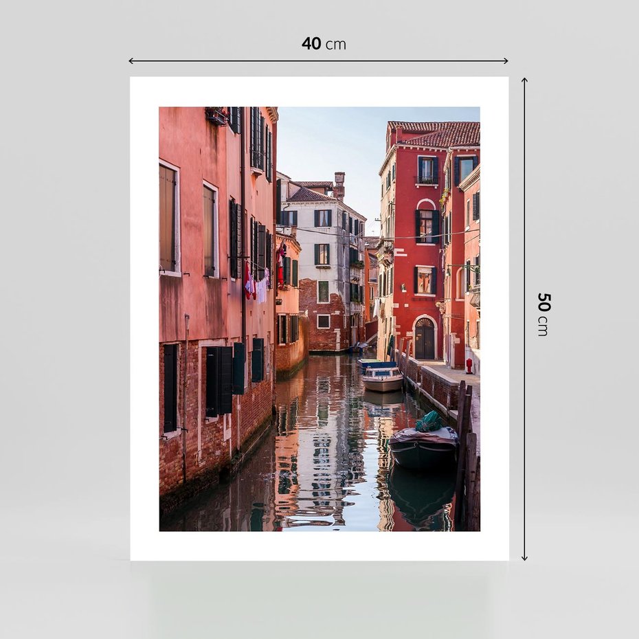 Plakat bez ramy 40x50 - Przejażdżka gondolą przez Wenecję - Wenecja, kanały