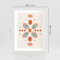 Plakat w ramie 30x40 - Symfonia Natury - abstrakcyjne plamy w odcieniach pomarańczowym, kropki plamki - rama biała