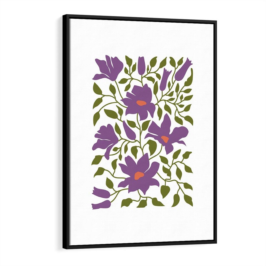Obraz w ramie 50x70 - Rozmyte Granice - kwiaty, kompozycja - rama czarna