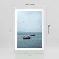 Plakat w ramie 50x70 - Rybacki Urok - morze, kutry rybackie - rama biała
