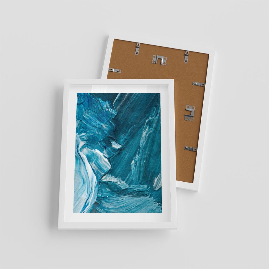 Plakat w ramie 30x40 - Wyrazista abstrakcja w akwareli - abstrakcja, akwarela - rama biała