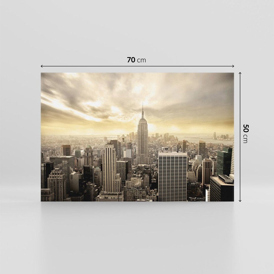 Obraz na płótnie 70x50 - Magia Manhattanu: miasto, które nigdy nie śpi - Manhattan, NY