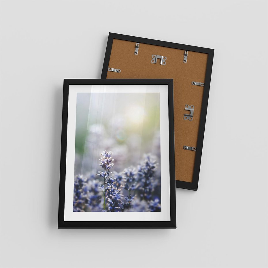 Plakat w ramie 30x40 - Delikatna Uroda Natury - wrzosy, fiolet - rama czarna
