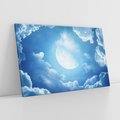 Obraz na płótnie 70x50 - Księżycowe Chmury - księżyc, chmury