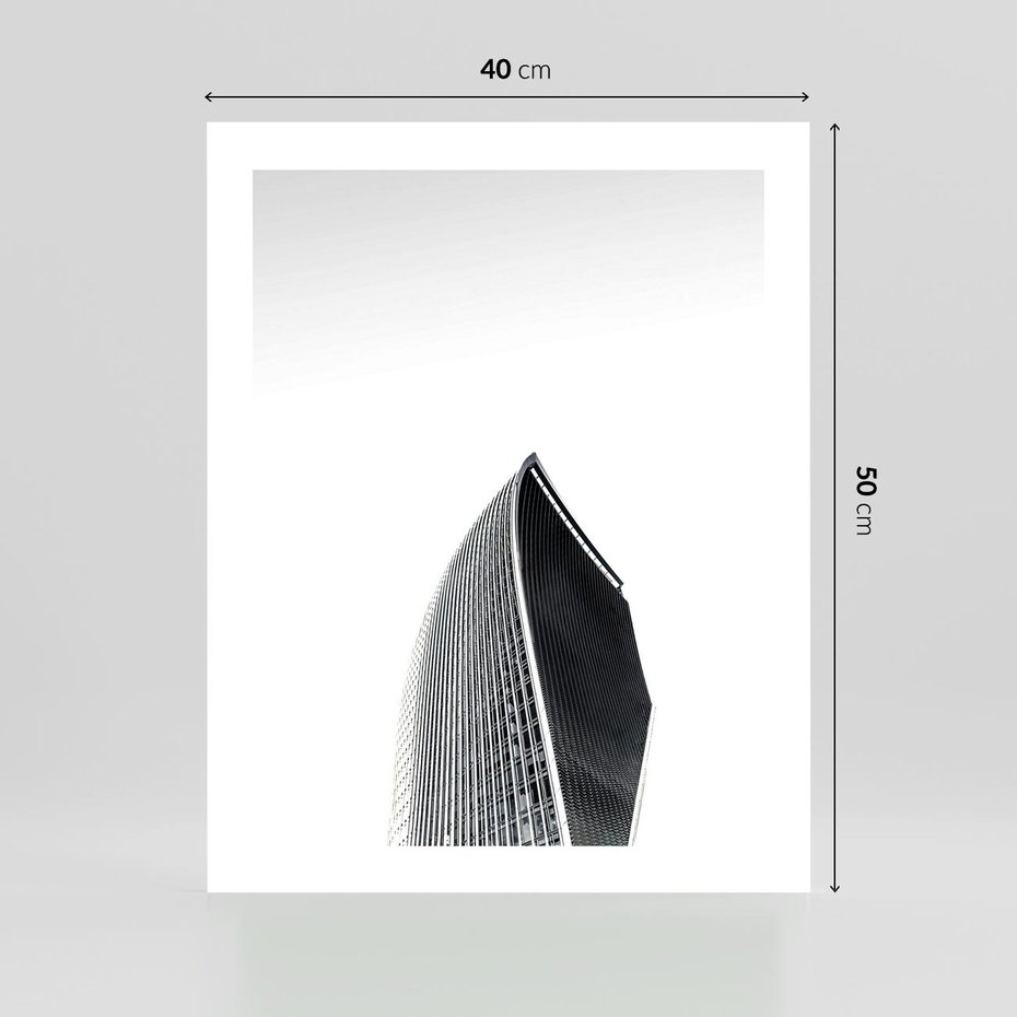 Plakat bez ramy 40x50 - Czarno-Biały Wieżowiec - architektura, wieżowiec