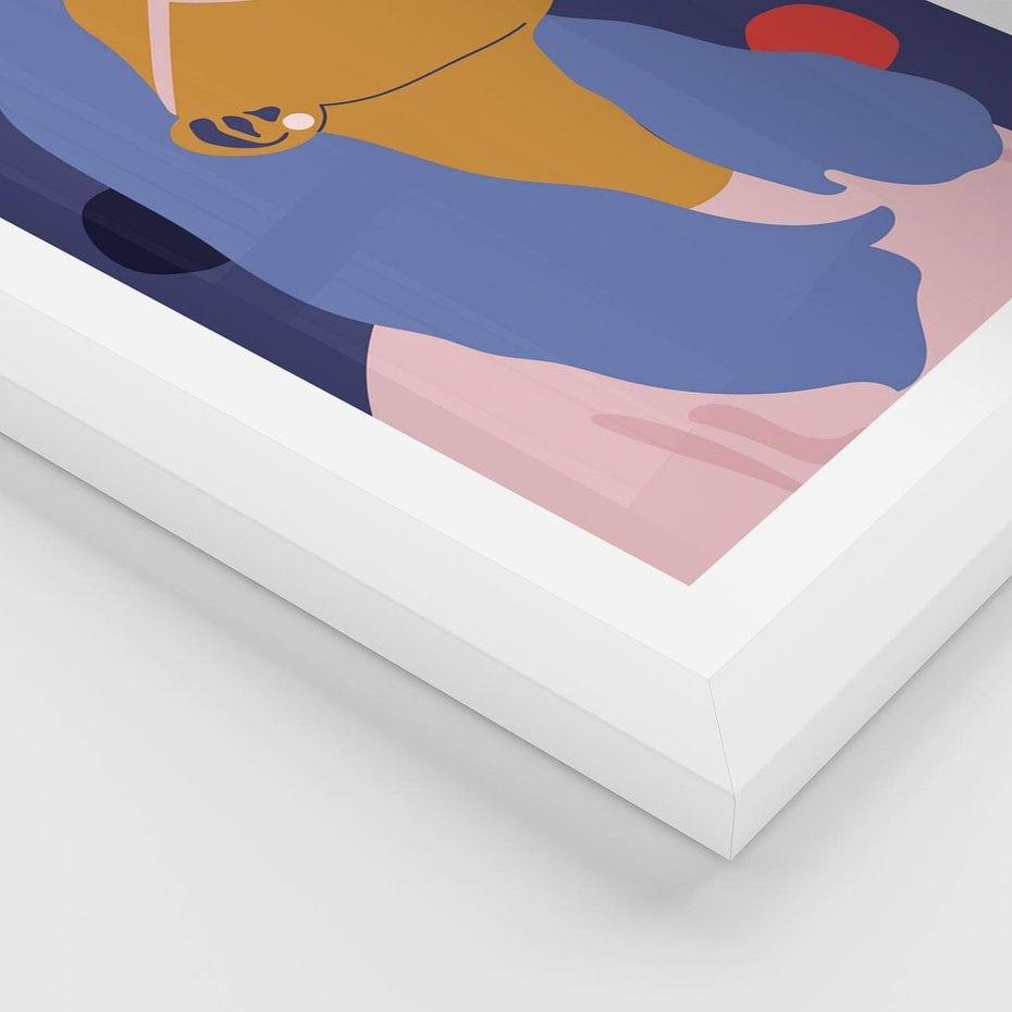 Plakat w ramie 50x70 - Odbicie Kobiety - nowoczesny plakat, styl retro - rama biała