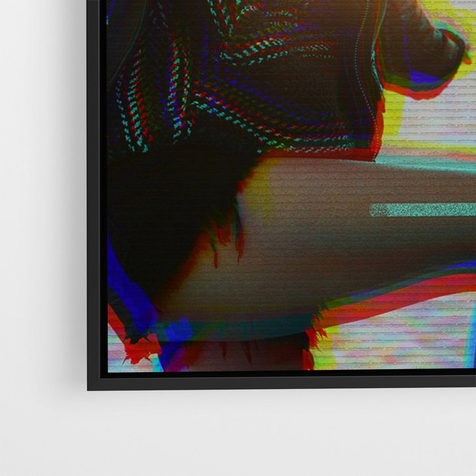 Obraz w ramie 70x100 - Taniec tęsknot - zdjęcie w stylu retro, dodane kolorowe akcenty - rama czarna