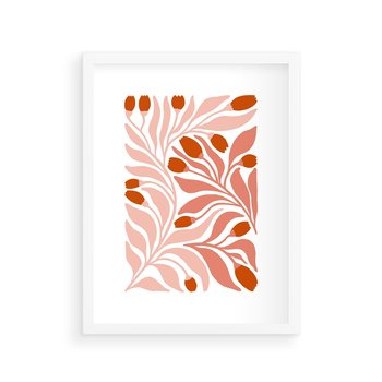 Plakat w ramie 50x70 - Nieskrępowane wyobraźnie kolorów - kwiaty, pastelowe kolory - rama biała