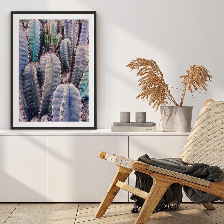 Plakat bez ramy 30x40 - Kaktusowy Raj - kaktusy, dużo kaktusów