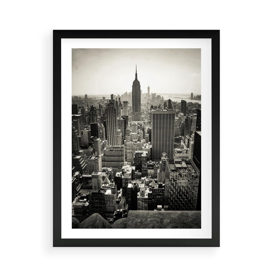 Plakat w ramie 50x70 - Dusza wielkiego miasta - Manhattan, Nowy Jork - rama czarna