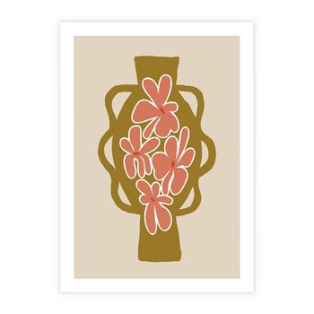 Plakat bez ramy 50x70 - Rozbijające Formy - abstrakcyjny plakat, kwiaty na wazonie