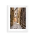 Plakat w ramie 30x40 - Perspektywa Uliczki - uliczka, perspektywa - rama biała