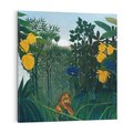 Obraz na płótnie 80x80 - "Uczta Lwa" (1907) Henri Rousseau - Reprodukcja - reprodukcja, obraz na płótnie