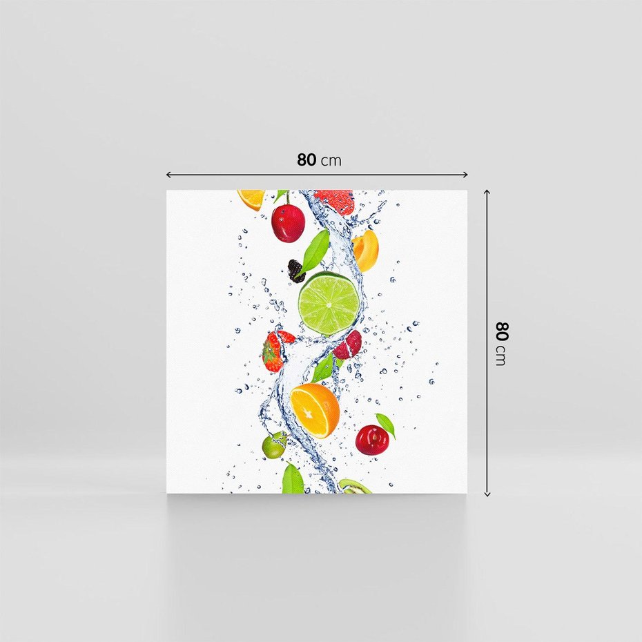 Obraz na płótnie 80x80 - Kulinarne Inspiracje - owoce, woda