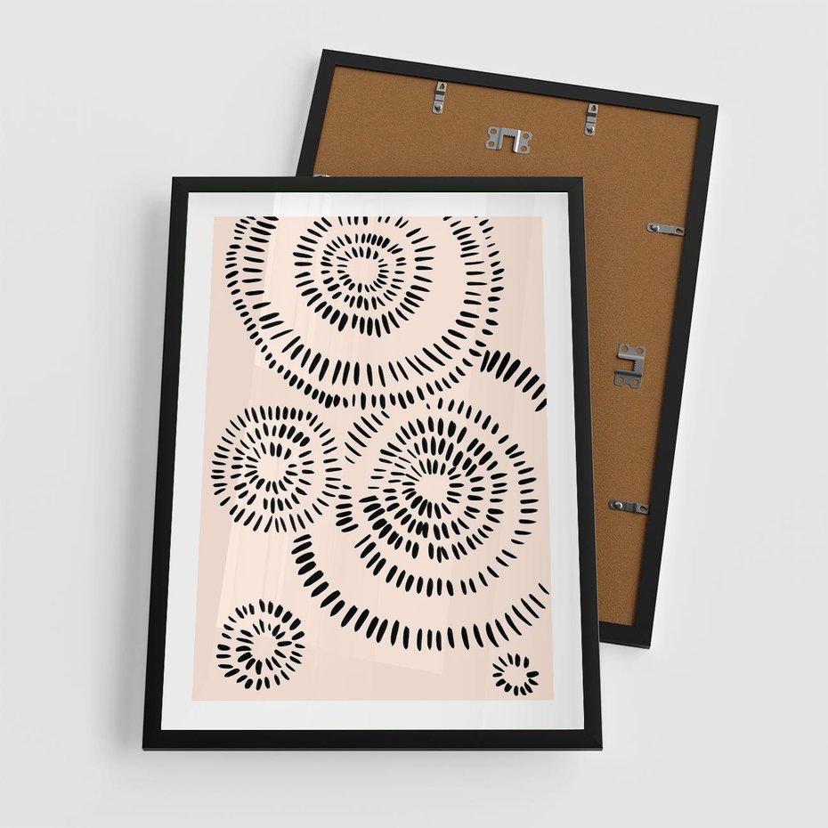 Plakat w ramie 50x70 - Abstrakcyjne Wnętrza - minimalistyczne kształty, odbicia - rama czarna