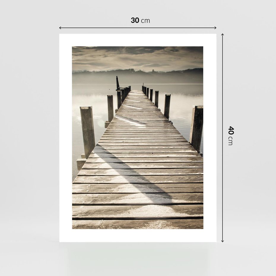Plakat bez ramy 30x40 - Idylliczny pomost nad jeziorem - pomost, jezioro