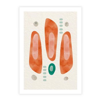 Plakat bez ramy 50x70 - Księga Barw - abstrakcyjne formy, dominujący kolor pomarańczowy