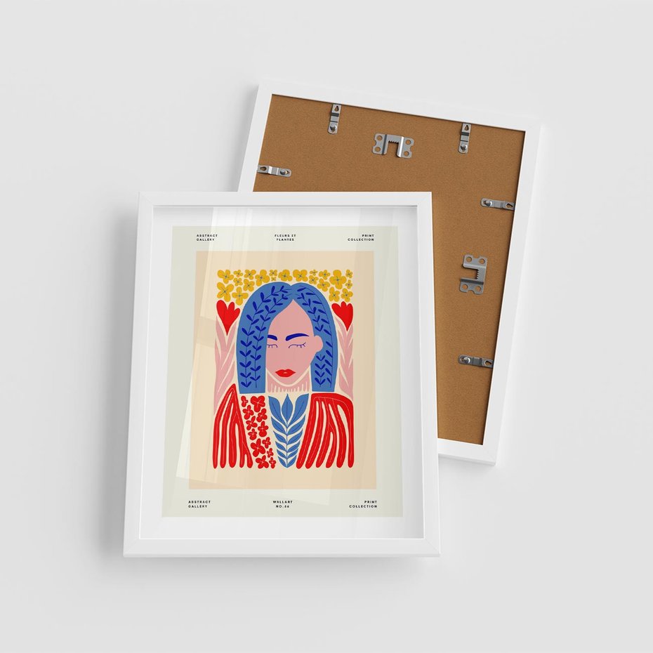 Plakat w ramie 40x50 - Impulsy Czasu - kobieca sztuka, abstrakcja - rama biała