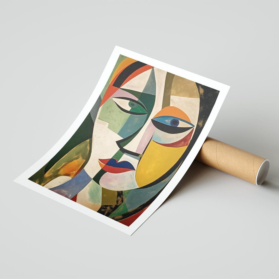 Plakat bez ramy 40x50 - Kolorowe Dziwne Wyobrażenia - abstrakcyjny obraz, olejny