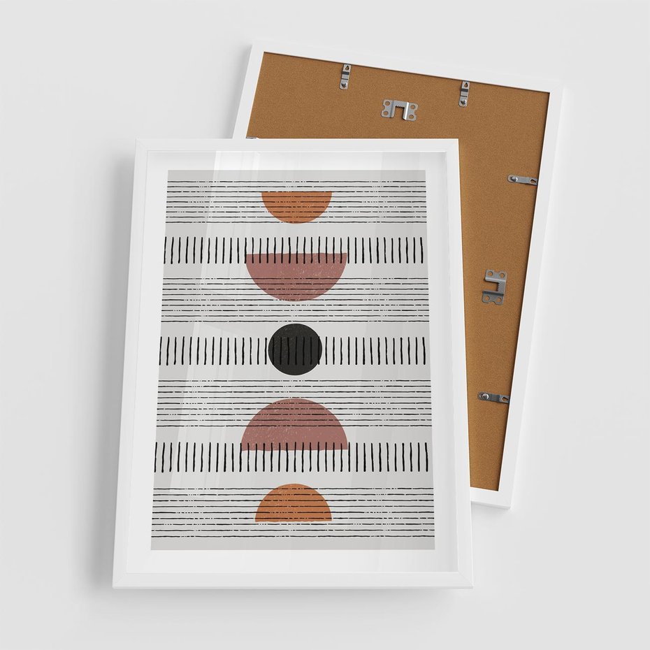 Plakat w ramie 50x70 - Plakat w Stylu Abstrakcji - geometryczna grafika, plakat - rama biała