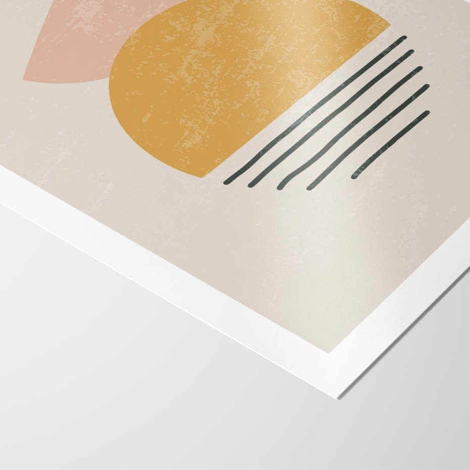 Plakat bez ramy 21x30 - Krótka Forma - abstrakcyjna sztuka, boho kształty