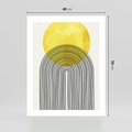 Plakat bez ramy 40x50 - Słoneczne Odbicia - geometria, żółte koło