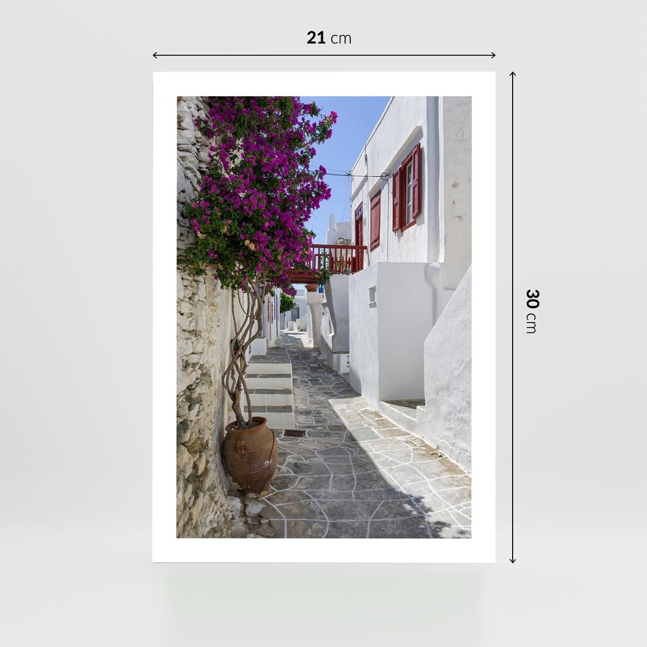 Plakat bez ramy 21x30 - Perspektywiczna Uliczka: Miejski Labirynt - uliczka, perspektywa