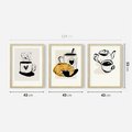Zestaw obrazy w ramie 40x50 galeria - Kawa, graficzne, plakaty, nowoczesne - rama drewno