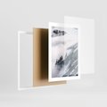 Plakat w ramie 30x40 - Czystość Natury - ośnieżone szczyty górskie, pejzaż - rama biała