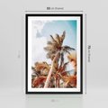 Plakat w ramie 50x70 - Plażowa Idylla z Palmami - palmy, rajska plaża - rama czarna
