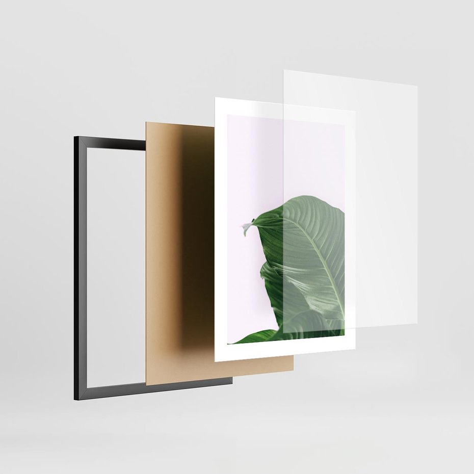 Plakat w ramie 30x40 - Zielone liście monstery - liście, monstera - rama czarna