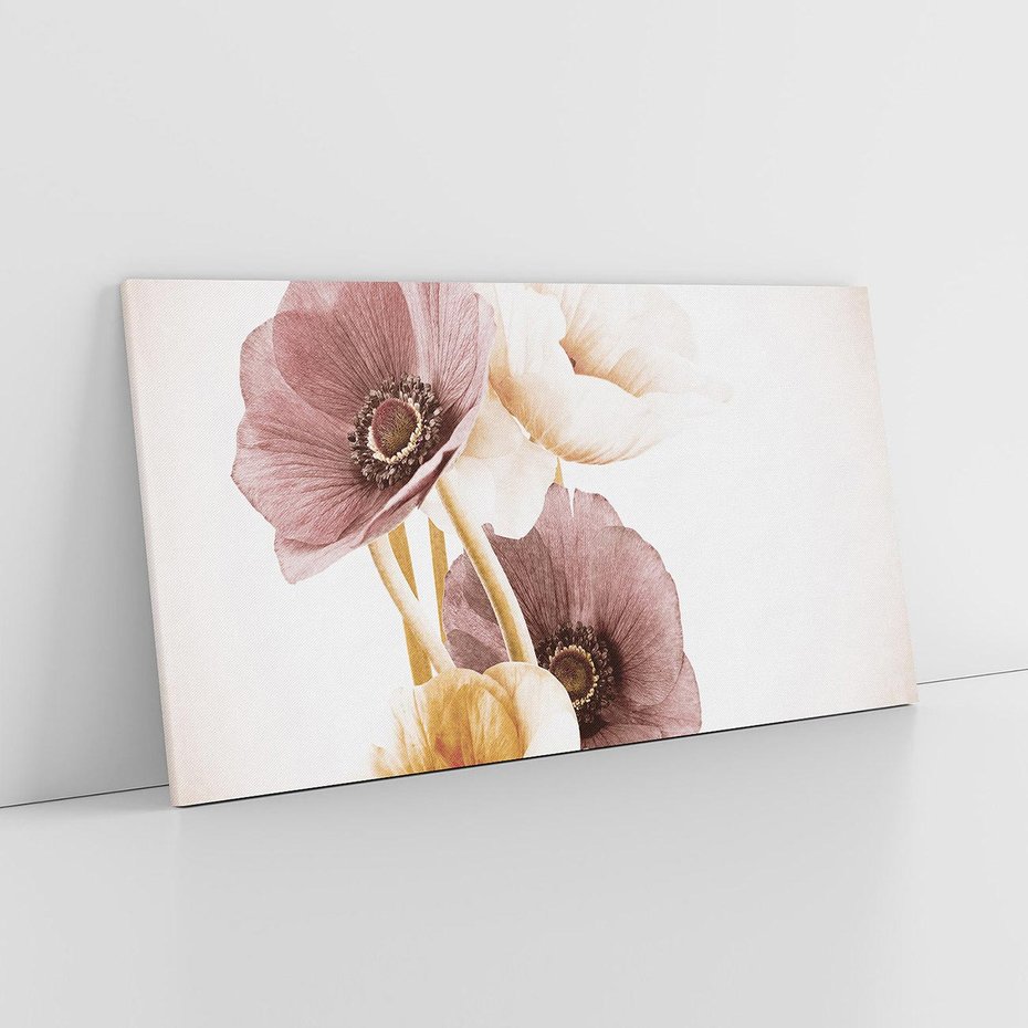 Obraz na płótnie 140x70 - Eksplozja kolorów - akwarela, maki